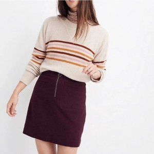 Madewell Wool Fireside Mini Skirt Maroon 18